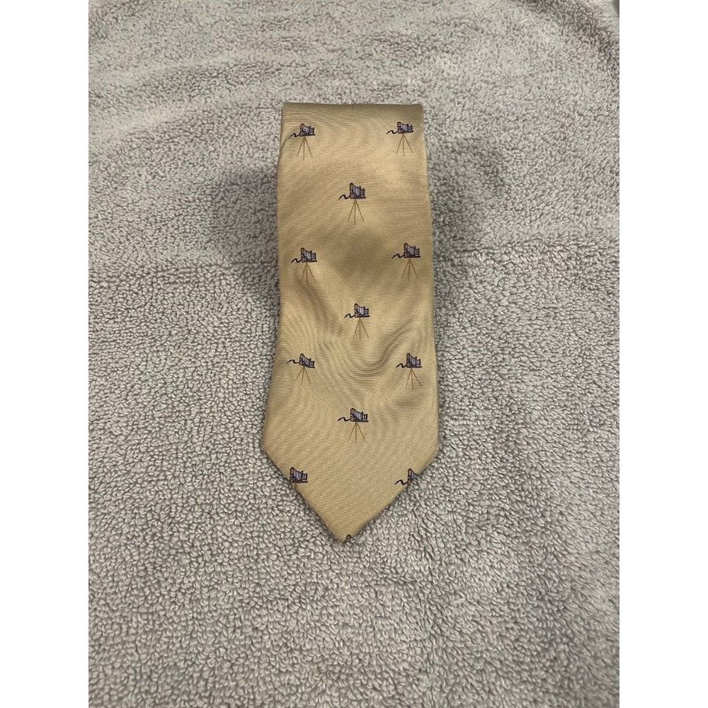 Gold Photography Antique Vintage Camera Necktie Silk Tie- Horchow